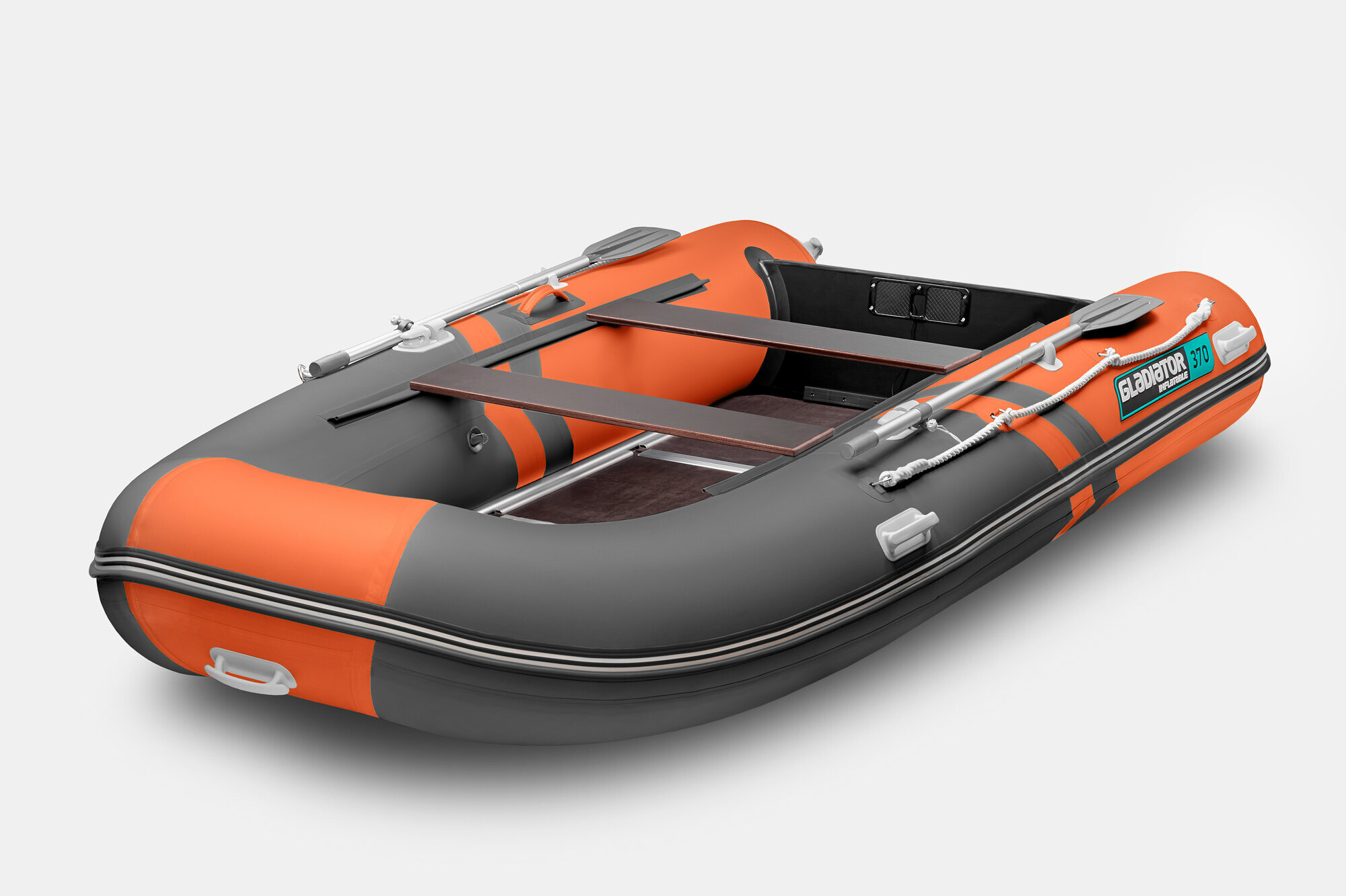 Надувная лодка GLADIATOR B370 оранжево-темносерый (СПБ)