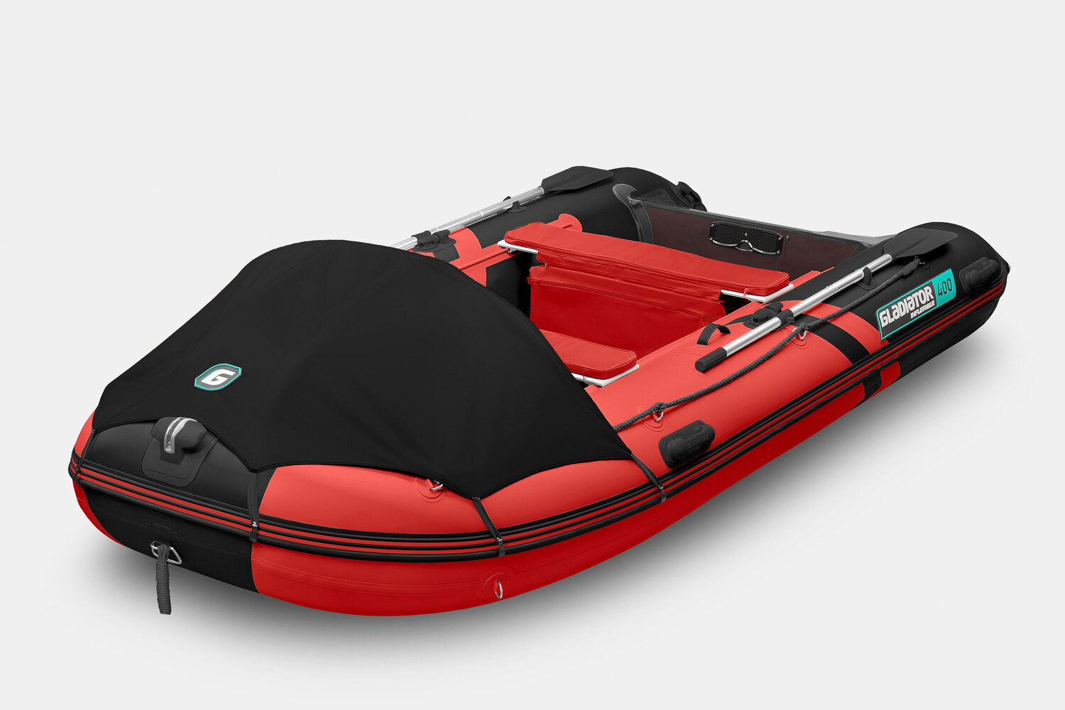 Надувная лодка GLADIATOR C400AL красно-черный