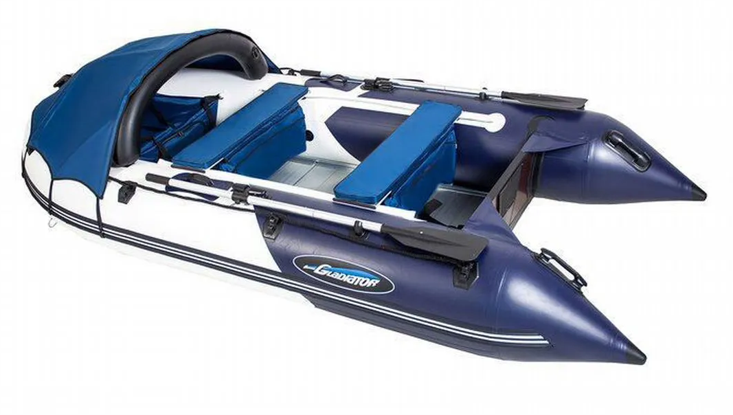 Надувная лодка GLADIATOR D450AL бело-тёмно синий