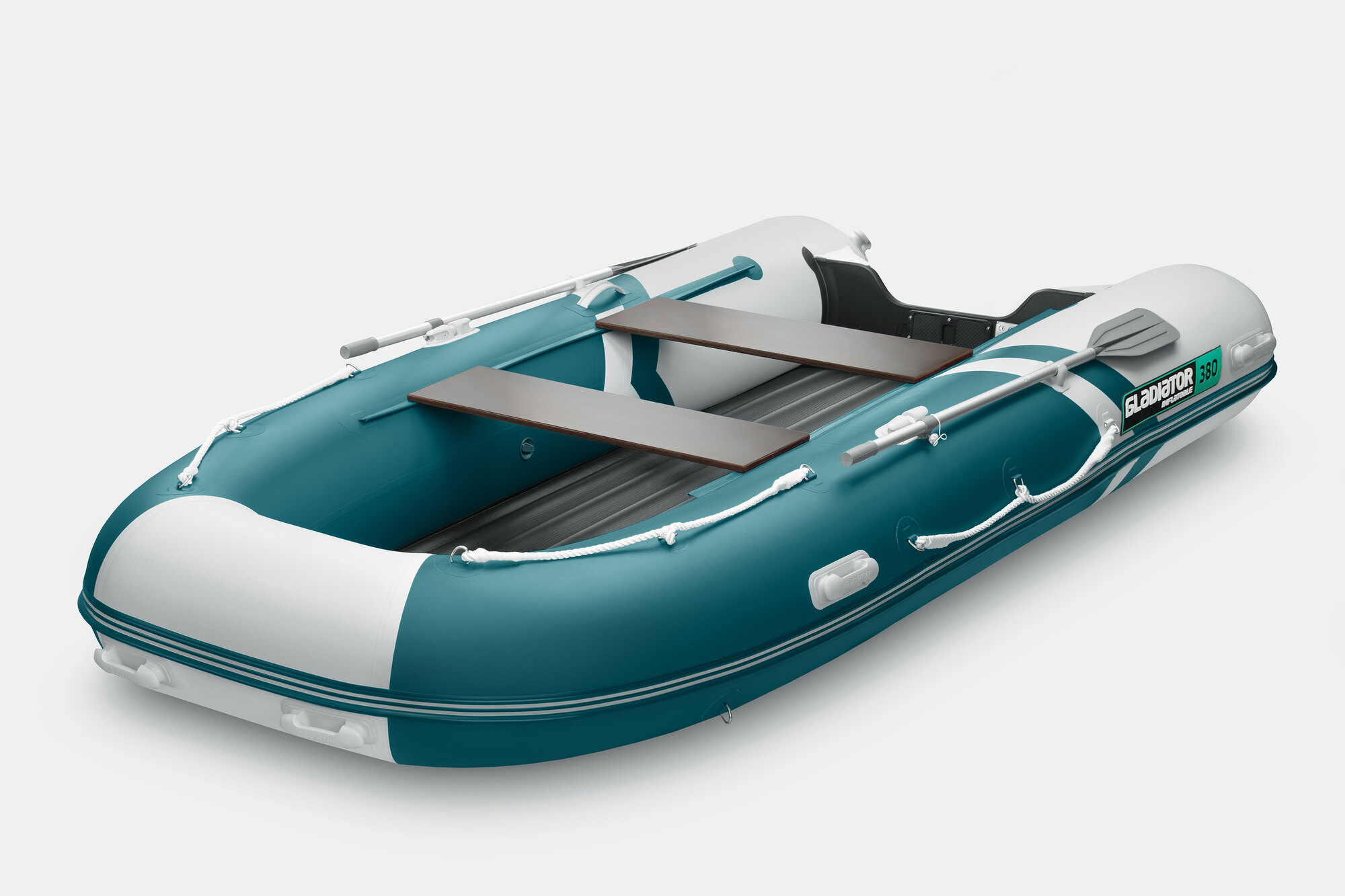 Надувная лодка (НДНД) GLADIATOR E380S морской зеленый-белый (СПБ)