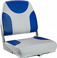 Кресло складное мягкое, обивка винил, цвет серый/синий, Marine Rocket