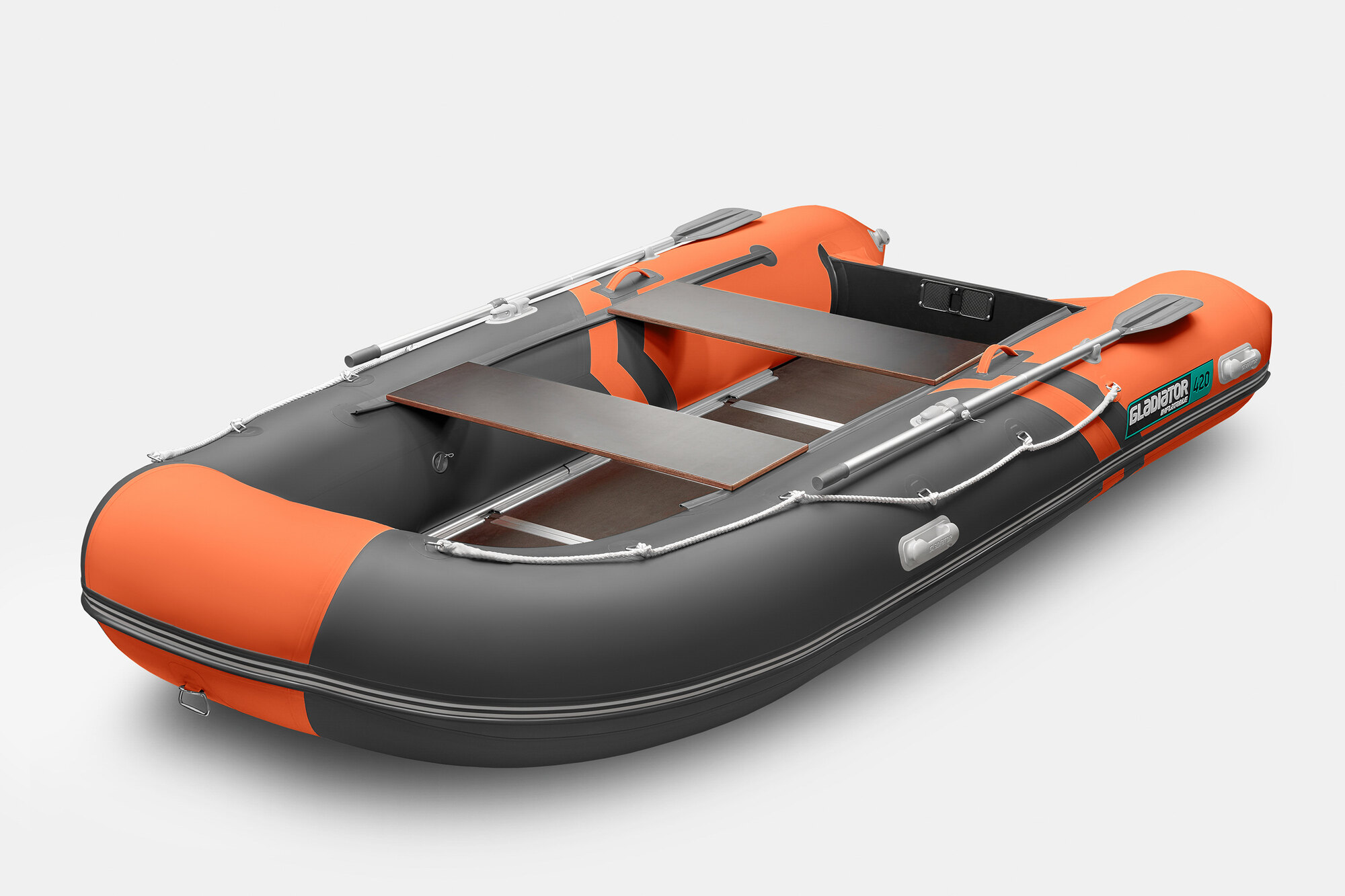 Надувная лодка GLADIATOR B420 оранжево-темносерый (СПБ)