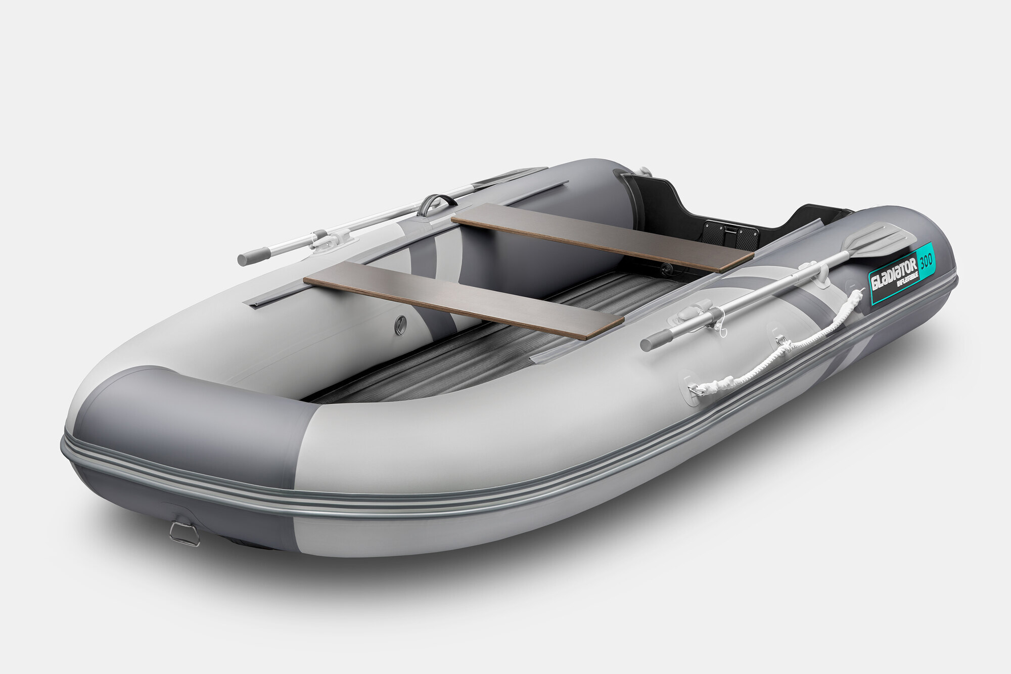 Надувная лодка (НДНД) GLADIATOR E300S светло-темносерый (СПБ)