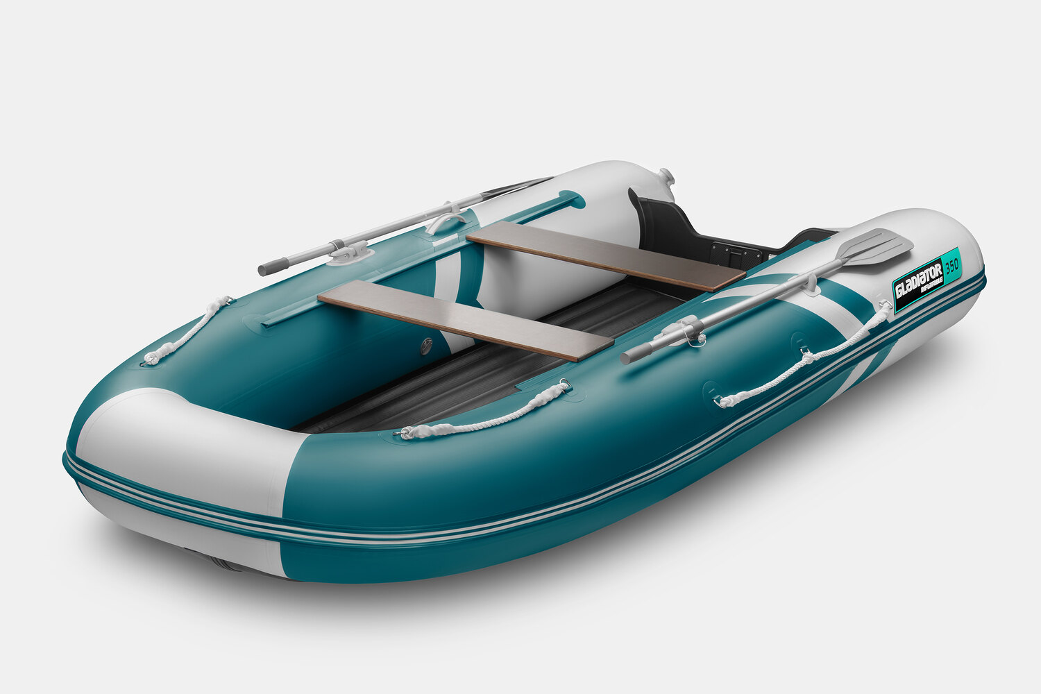 Надувная лодка (НДНД) GLADIATOR E350S морской зеленый-белый (СПБ)