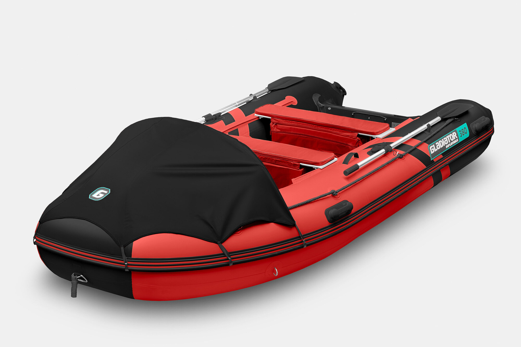 Надувная лодка (НДНД) GLADIATOR E380PRO красно-черный