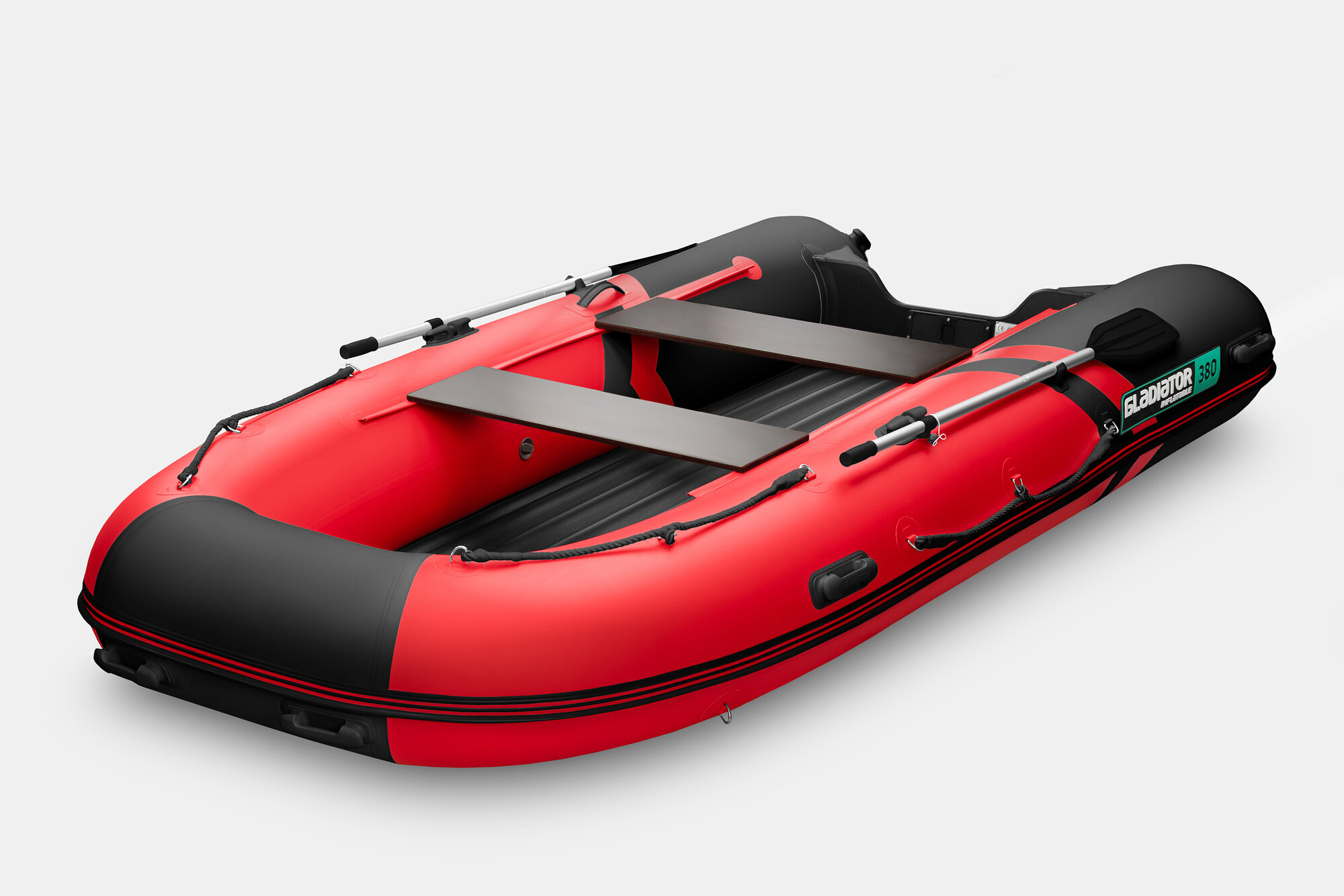 Надувная лодка (НДНД) GLADIATOR E380S красно-черный (СПБ)