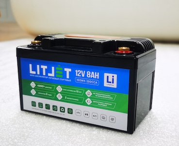 LITJET Мото аккумулятор литиевый стартовый 12V 8Ah 100Wh 250CCA