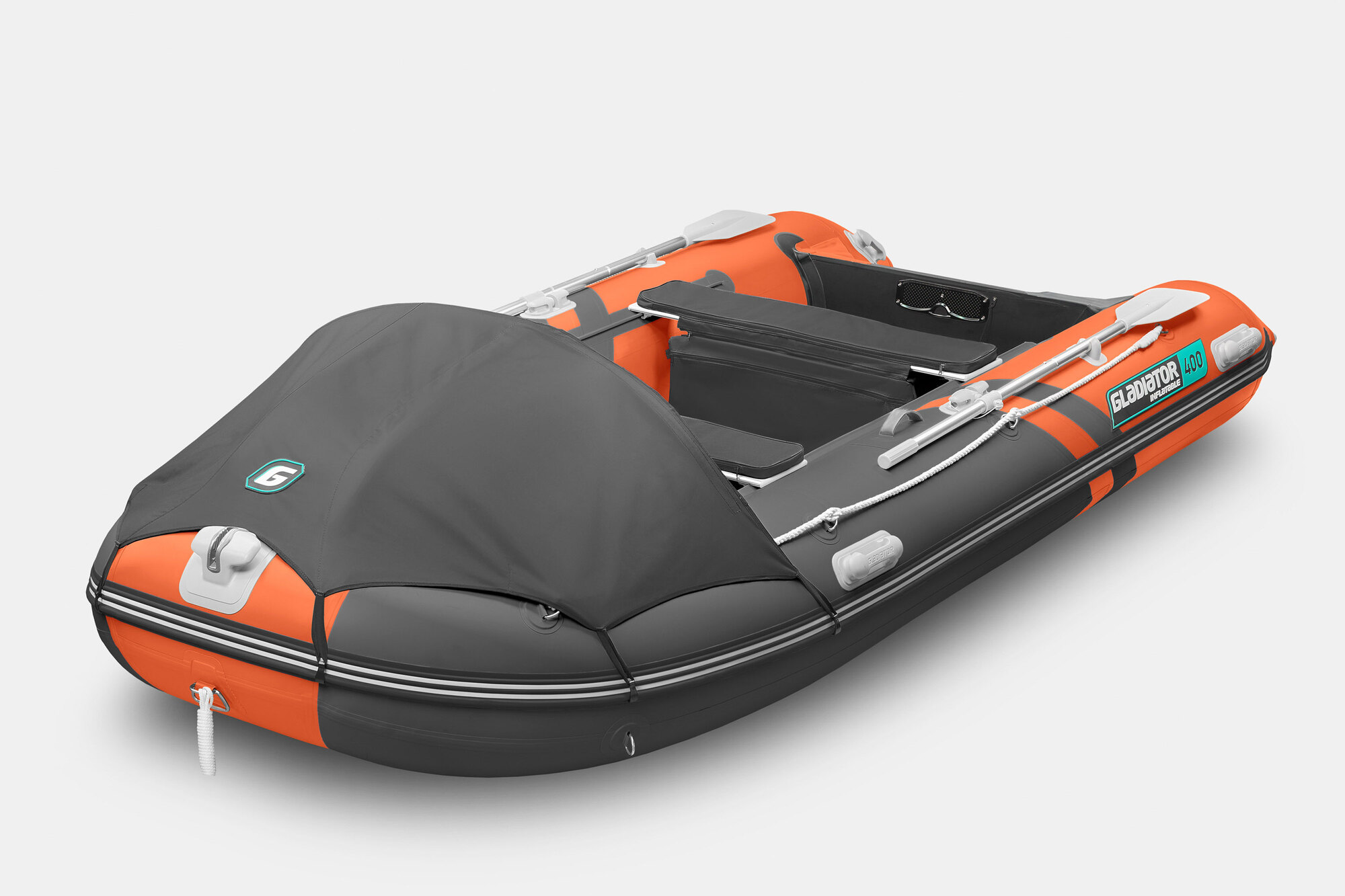 Надувная лодка GLADIATOR C400AL оранжево-темносерый