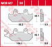 Колодки тормозные (серия Organic Allround) MCB627