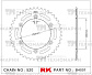 Звезда для мотоцикла ведомая B4001-42