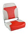 Кресло складное мягкое ECONOMY с высокой спинкой, серый\красный)
